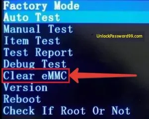 EMMC menu on android OS